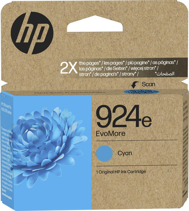 HP -  inktcartridge 924e, 800 pagina's, OEM 4K0U7NE, cyaan