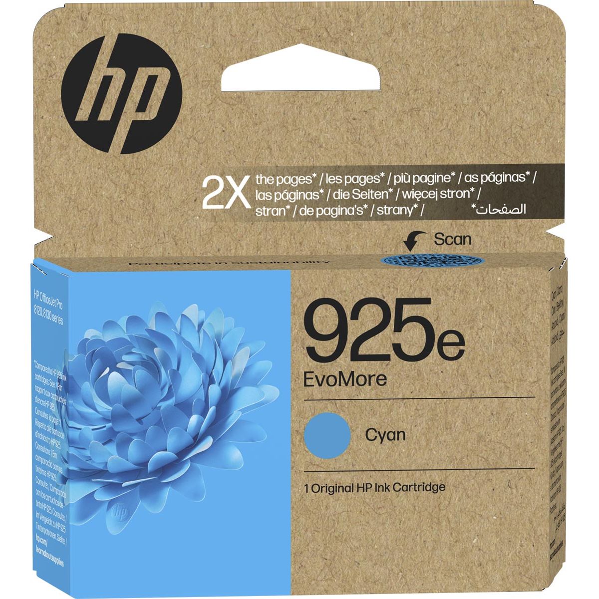 HP -  inktcartridge 925e, 800 pagina's, OEM 4K0W0PE, cyaan