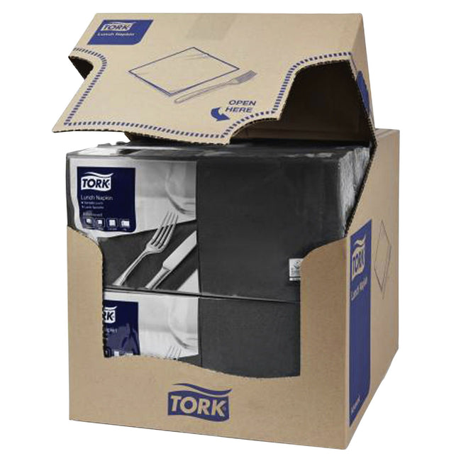 Tork -  Lunchservet advanced vierdevouw zwart
