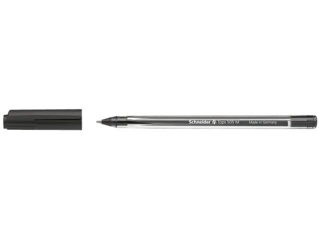Schneider -  Balpen tops 505 m zwart | 50 stuks