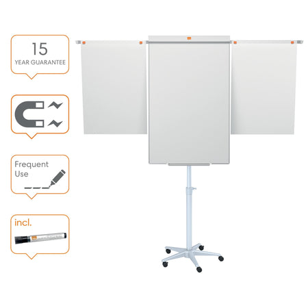 Nobo -  Classic Staal mobiele flipover met uitschuifarmen, magnetisch