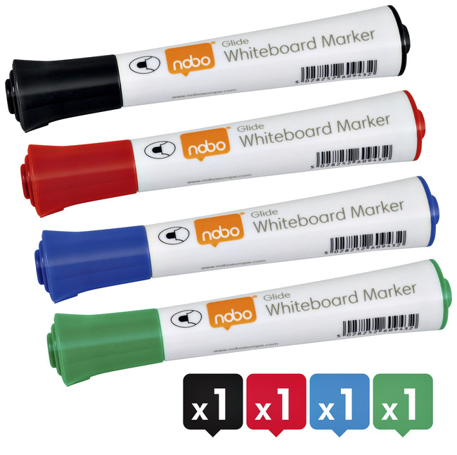 Nobo -  GLIDE DRYMARKERS ASSORTI X 4