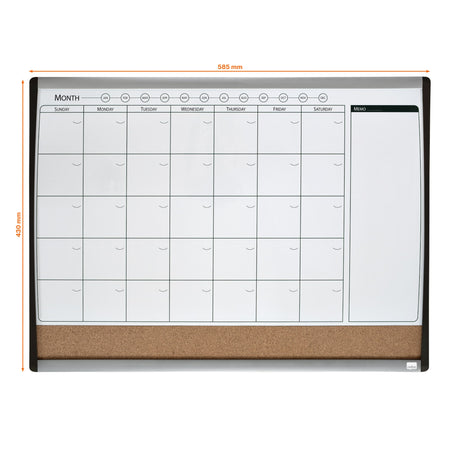 Nobo -  Whiteboard  planner prikbord 585x430mm | 6 stuks