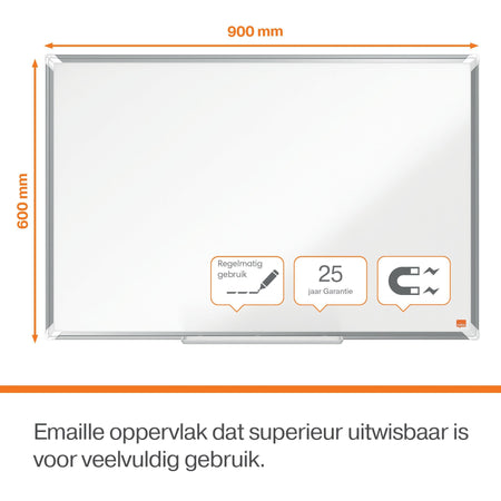 Nobo -  Plus whiteboard 871 x 562 mm Emaille Magnetisch