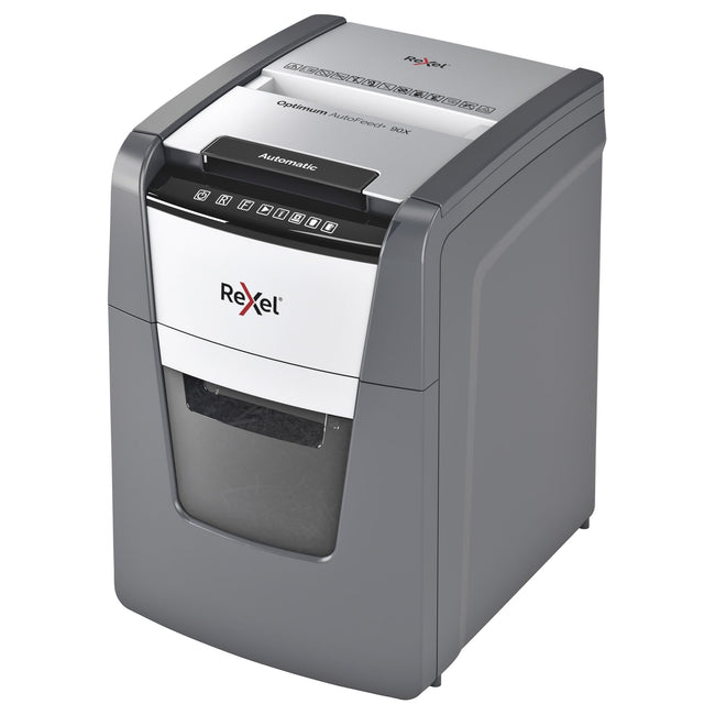 Rexel -  AutoFeed+ 90X papiervernietiger Kruisversnippering 55 dB Zwart, Grijs