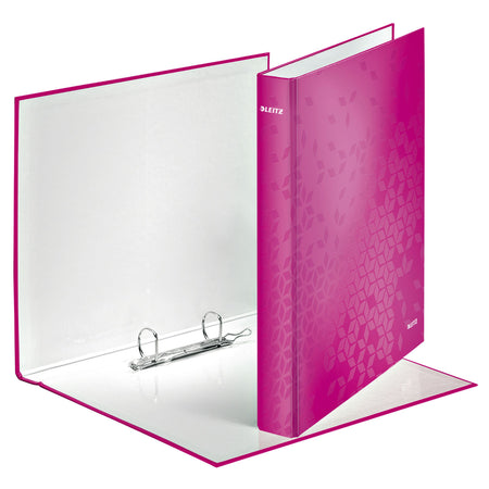 Leitz - Ringordner WOW A4 Maxi 2-Ring-D-Mechanik 25mm rosa | 10 Stück
