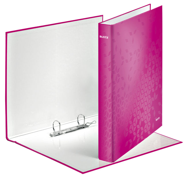 Leitz - Ringordner WOW A4 Maxi 2-Ring-D-Mechanik 25mm rosa | 10 Stück