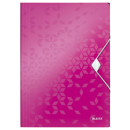 Leitz - Elasto-Ordner WOW A4 3 Klappen PP rosa | 10 Stück
