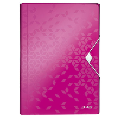 Leitz - Projektmappe WOW für A4 6 Fächer PP rosa | 5 Stück