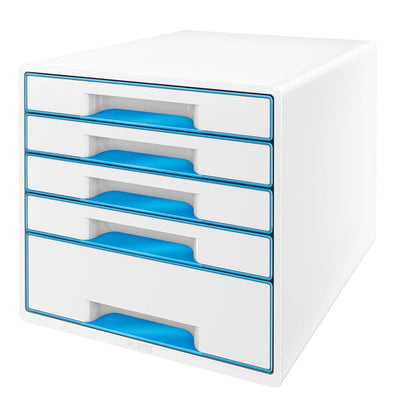 Leitz - Schubladenelement WOW 5 Schubladen weiß/blau