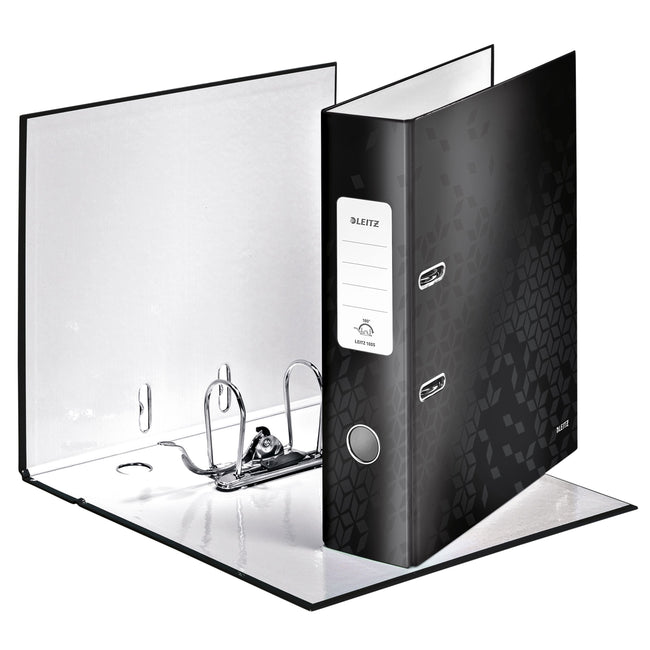 Leitz - Ordner Wow 180° laminiert 80mm A4 schwarz | 10 Stück