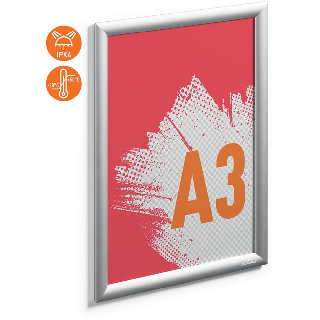 Durable -  clicklijst Outdoor, uit aluminium, zilver, waterdicht, ft A3