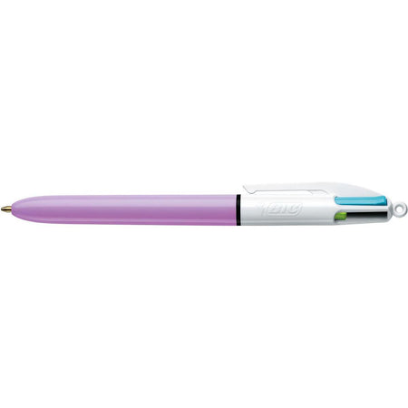 Bic – Colors Fun 4-Farben-Kugelschreiber, mittel, pastellfarbene Tinte, Gehäuse pastellrosa