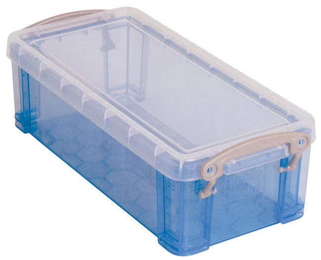 Really Useful Box -  Box 0,9 liter, transparant blauw