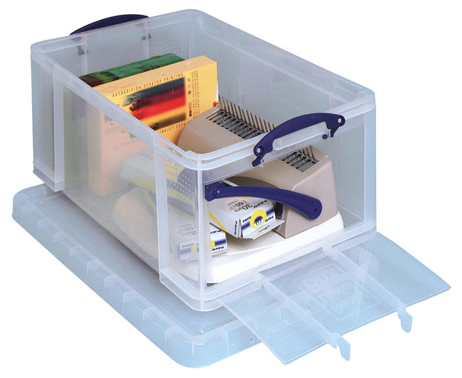 Really Useful Box -  Box opbergdoos 64 liter met opening aan de voorkant, transparant