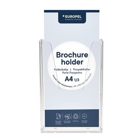 Europel - Prospekthalter Peel Wall 1/3 A4 transparent | 10 Stück