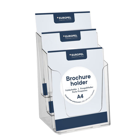 Europel - Prospekthalter Peel 3 Fächer A4 transparent
