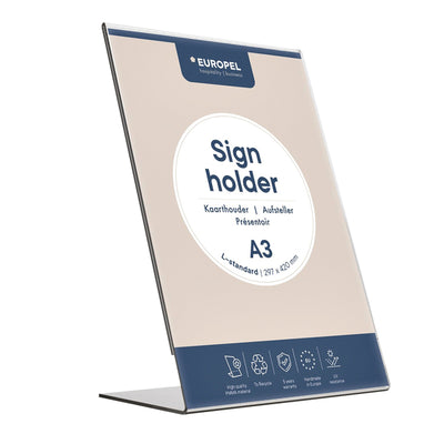 Europel - Kartenhalter Peel L-Standard A3 Hochformat aus Acryl