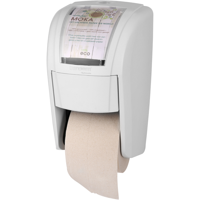 100%Eco - Toilettenpapierspender | Tandem | 31x18x weiß | 1 Stücke