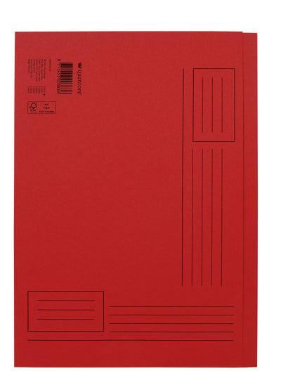 Quantore - Faltmappe A4 unebene Seite 250gr rot | 10 Stück