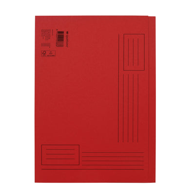 Quantore - Faltmappe A4 unebene Seite 250gr rot | 10 Stück