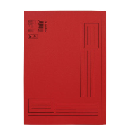 Quantore - Faltmappe A4 unebene Seite 250gr rot | 10 Stück