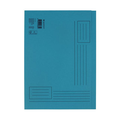 Quantore - Faltmappe A4 unebene Seite 250gr blau | 10 Stück
