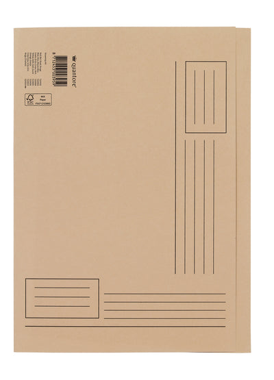 Quantore - Faltmappe A4 unebene Seite 230gr beige | 100 Stück