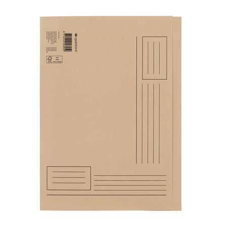 Quantore - Faltmappe A4 unebene Seite 230gr beige | 100 Stück