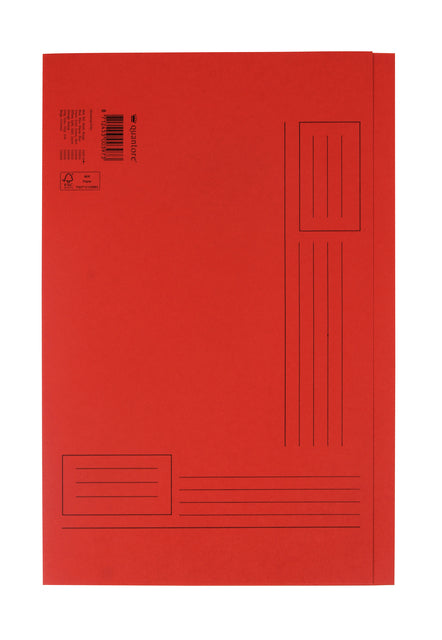 Quantore - Faltmappe Folio unebene Seite 250gr rot | 10 Stück