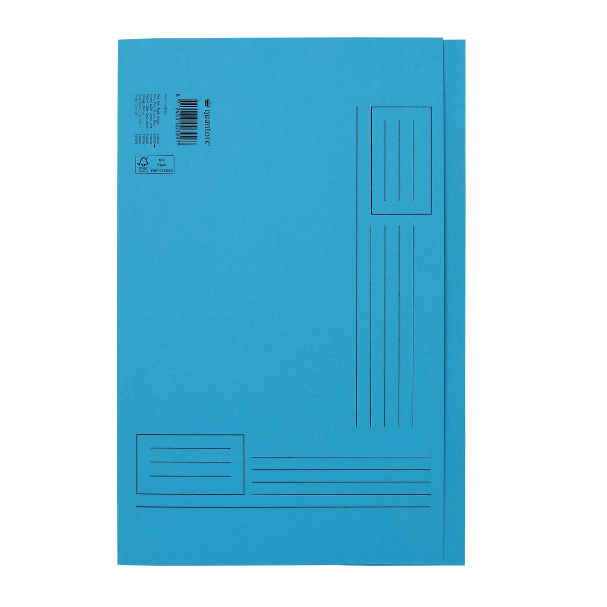 Quantore - Faltmappe für unebene Seiten 250gr blau | 10 Stück
