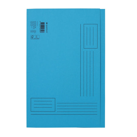 Quantore - Faltmappe Folio unebene Seite 250gr blau | 10 Stück