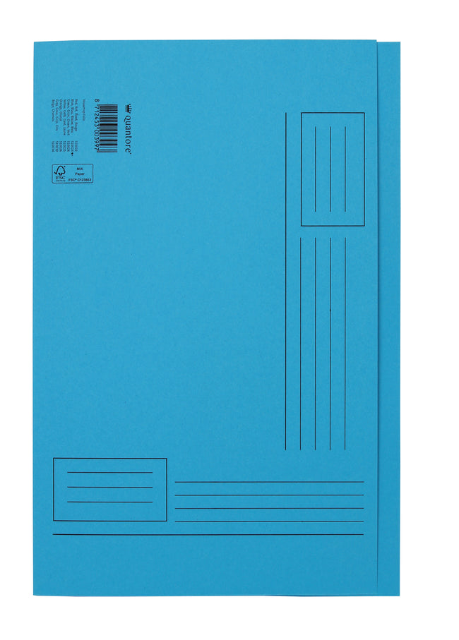 Quantore - Faltmappe Folio unebene Seite 250gr blau