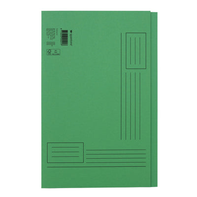 Quantore - Faltmappe Folio unebene Seite 250gr grün | 10 Stück