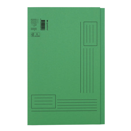 Quantore - Faltmappe Folio unebene Seite 250gr grün | 10 Stück