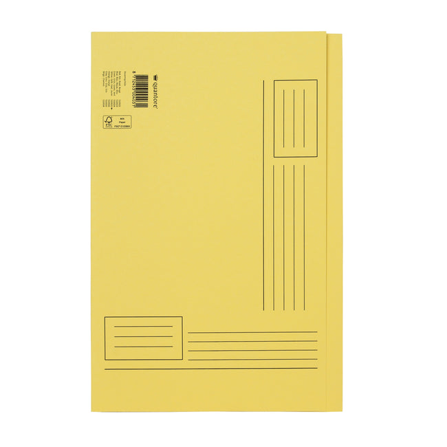 Quantore - Faltmappe Folio unebene Seite 250gr gelb | 10 Stück