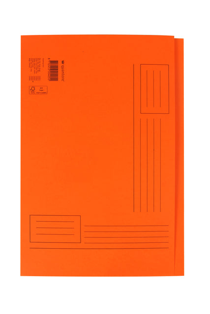 Quantore - Faltmappe Folio unebene Seite 250gr orange | 10 Stück