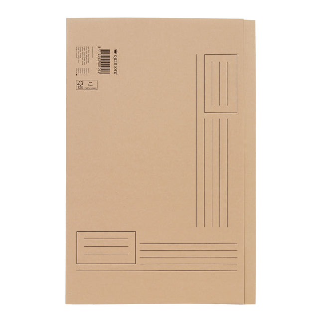 Quantore - Faltmappe Folio unebene Seite 250gr beige | 10 Stück