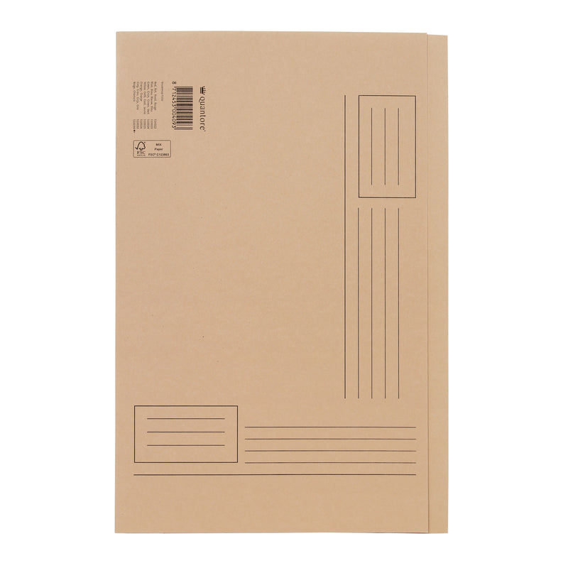 Quantore - Faltmappe Folio unebene Seite 250gr beige | 10 Stück