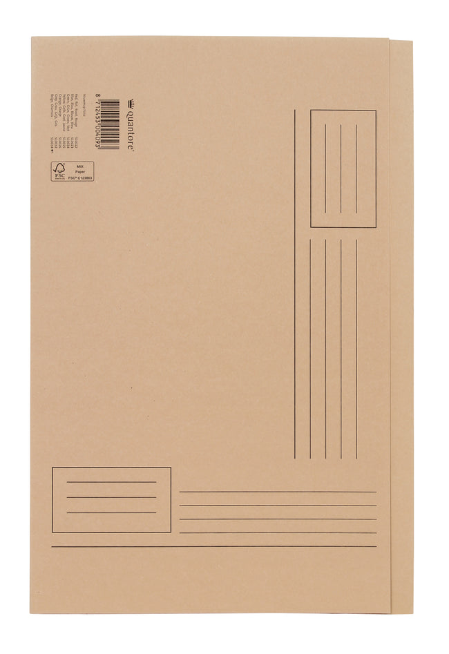 Quantore - Faltmappe Folio unebene Seite 250gr beige