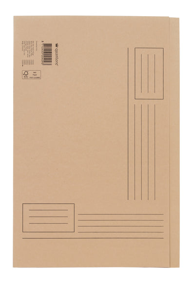 Quantore - Faltmappe Folio unebene Seite 250gr beige | 50 Stück