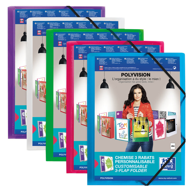 Elastomap Oxford Polyvision A4 mit Insekt -Beutel 3 Ventile PP Assorti | 20 Teile