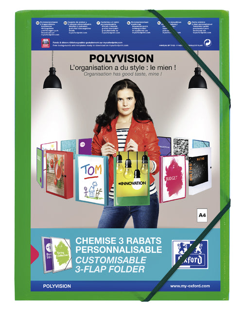 Elastomap Oxford Polyvision A4 mit Insektenbeutel 3 Ventile PP Green