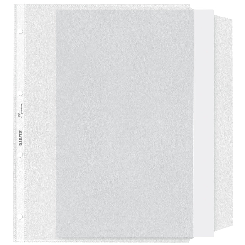 Leitz - Präsentationstasche mit Klappe, kopiersicher, 0,13 mm, PP, A4, transparent, 50 Stück