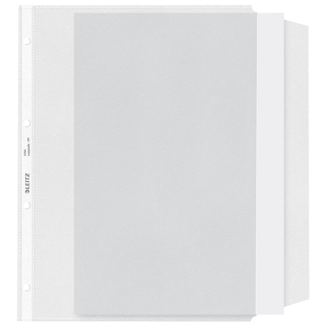 Leitz - Präsentationstasche mit Klappe, kopiersicher, 0,13 mm, PP, A4, transparent, 50 Stück