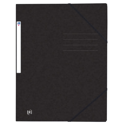 Oxford - Elastomap Top File+ A4 3 Klappen 390gr schwarz | 10 Stück
