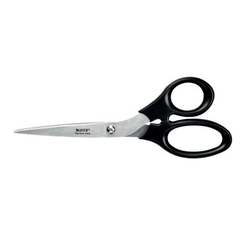 Leitz - Schere, 20 cm, Edelstahl, schwarz, im Blister