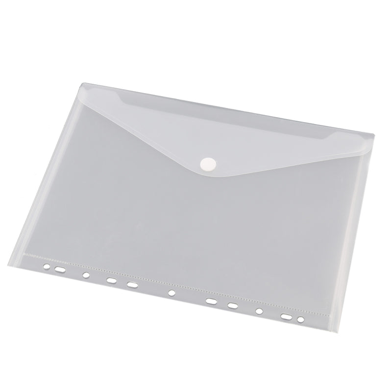 Quantore - Umschlagtasche A4 240x310mm 11-Loch PP transparent weiß | 10 Stück