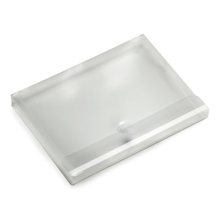 Quantore - Umschlagtasche A4 330x250x30mm quer PP transparent weiß | 10 Stück