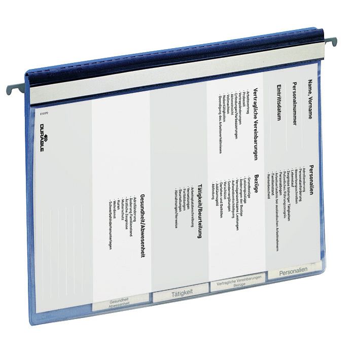 Langlebig – Personalmappe 5 Fächer + Kleiderstange blau